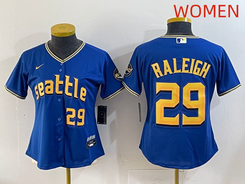 Women 2025 Seattle Mariners #29 Raleigh Blue City Edition Nike MLB Jersey style 7->women mlb jersey->Women Jersey